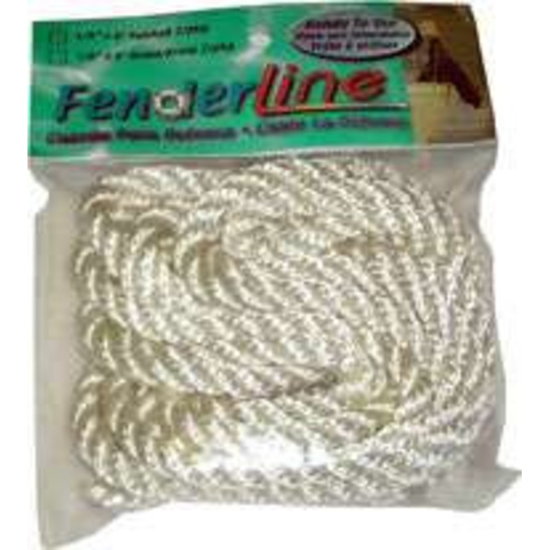 Unicord 601141 3 Strand Twisted White Nylon Fender Line – 1/4” x 6′
