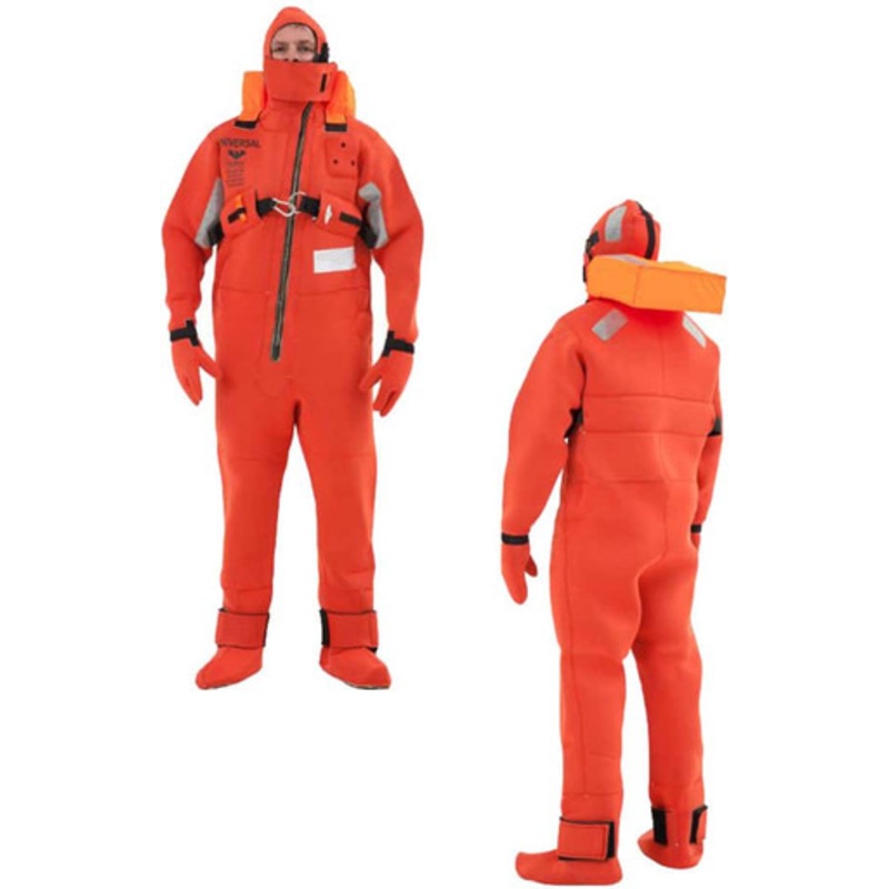 VIKING PS20061054000 Immersion Rescue I Suit USCG/SOLAS w/ Buoyancy Head Support – Neoprene Orange – Adult Universal