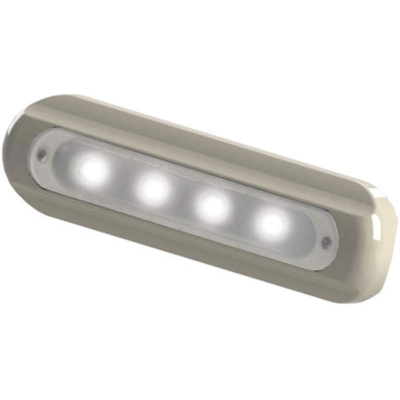 TACO 4-LED Deck Light – Flat Mount – White Housing