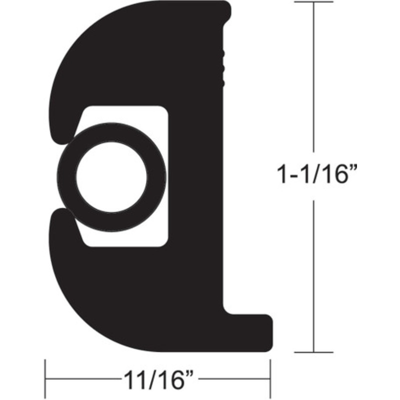 TACO Flex Vinyl Rub Rail Kit – Black w/ Black Insert – 70′ – 1-1/16 x 11/16