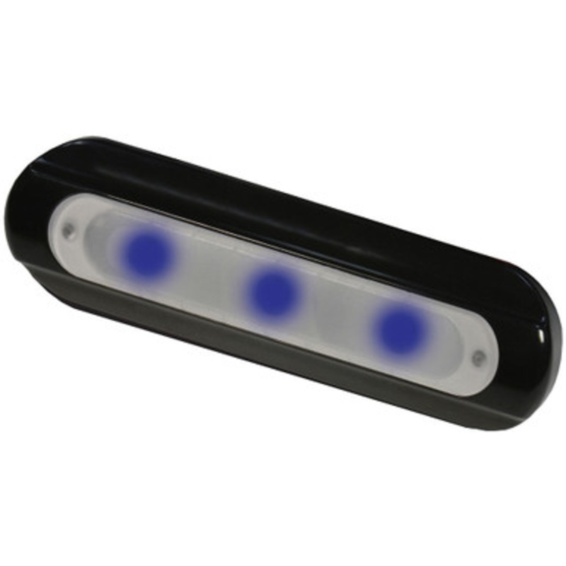 TACO LED Deck Light – Flat Mount – Blue LEDs – Black Housing