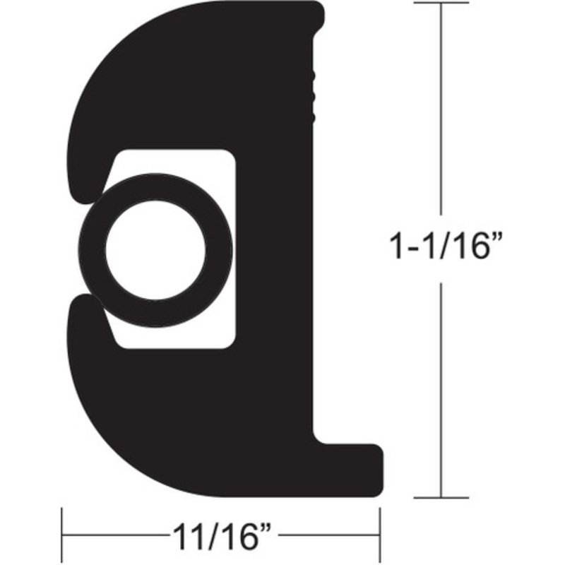 TACO V11-0809BBK50-2 Flex Vinyl Rub Rail Kit, Blk w/Blk Insert 50′