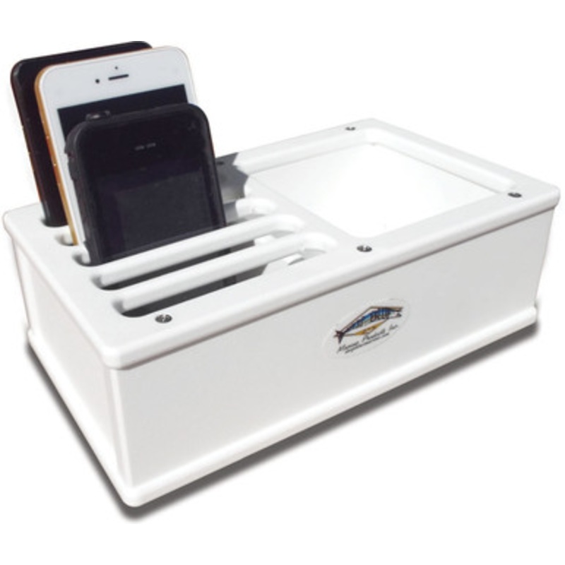 Deep Blue Cell Phone Storage Box – White