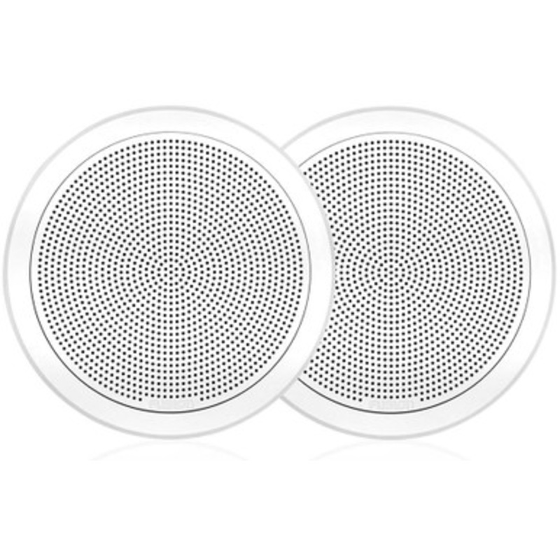 Fusion FM-F65RW FM Series 6.5in 120W Flush Mount Round Marine Speakers – White Grill