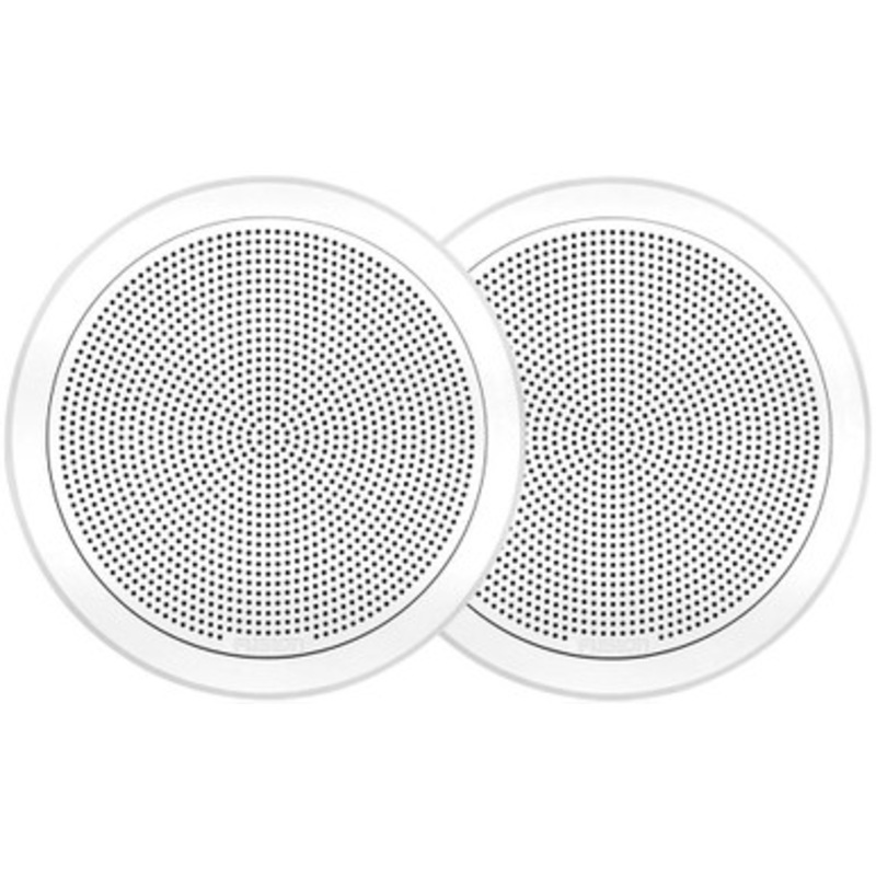 Fusion FM-F77RW FM Series 7.7in 200W Flush Mount Round Marine Speakers – White Grill