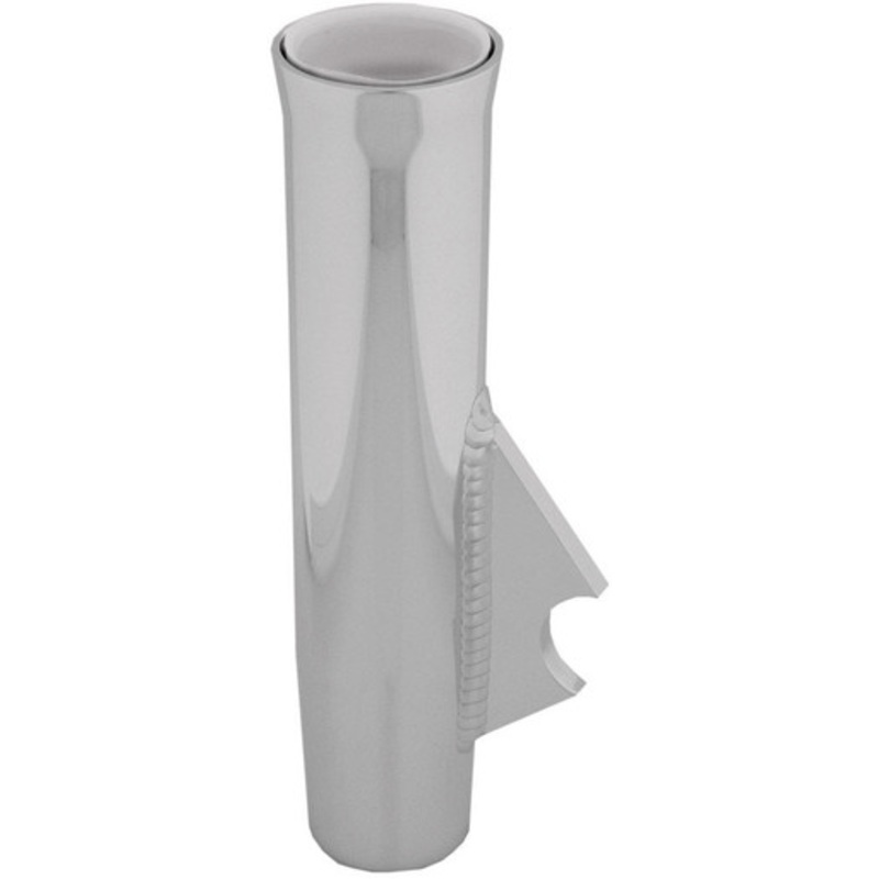 TACO Flared Weld-On Rod Holder – 9-3/4L x 1-3/4ID – White Liner Polished Finish – 3/8 Coped Blade