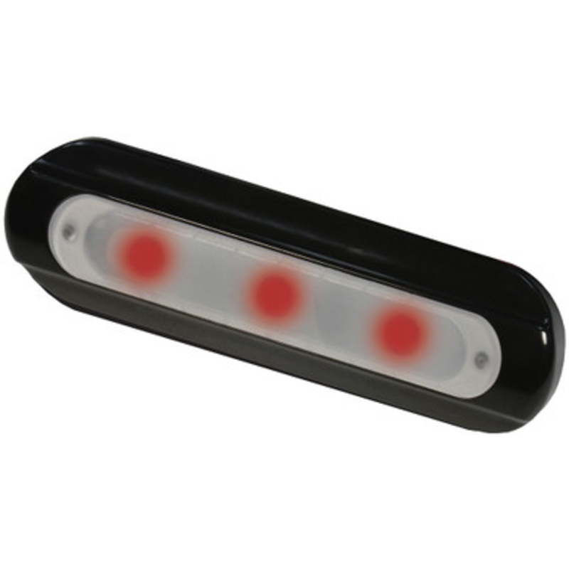 TACO LED Deck Light – Flat Mount – Red LEDs – Black Housing