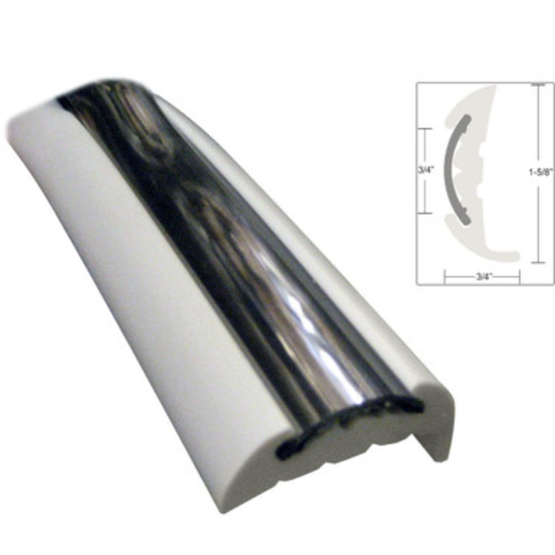 TACO V11-9811WCM70-2 Semi-Rigid Rub Rail Kit, White w/Flex Chrome 70′