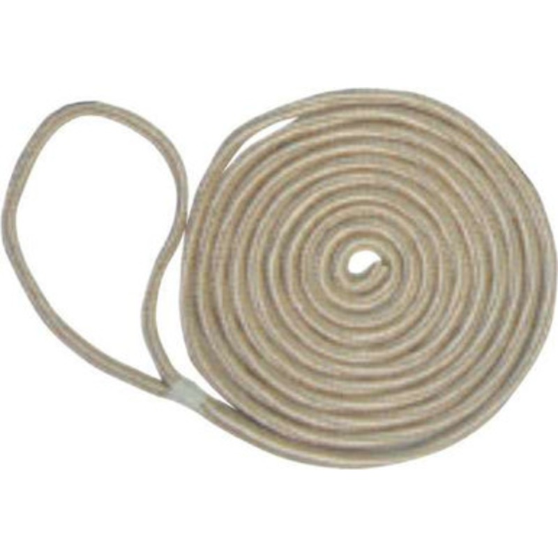 Unicord Double Braid Nylon Dock Line – 1/2 in. x 15 ft. – Gold & White
