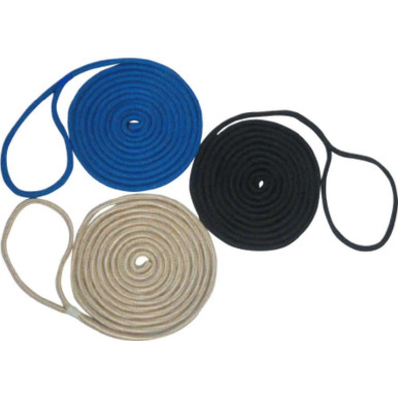 Unicord Double Braid Nylon Dock Line – 3/8 in. x 15 ft. – White