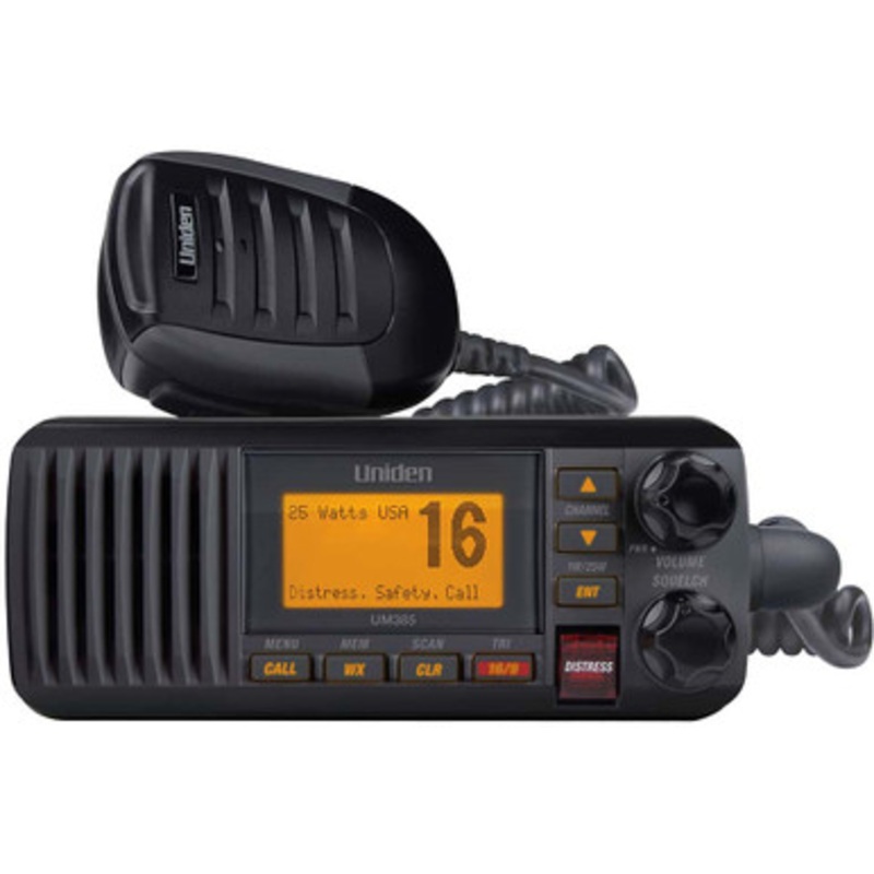 Uniden UM385BK Fixed Mount VHF Radio – Black